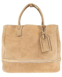 Moschino - Logo Embossed Zipped Shopper Bag - Lyst