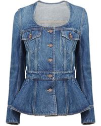 Chloé - Peplum Denim Jacket - Lyst