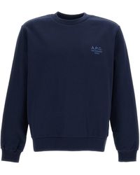 A.P.C. - Logo Embroidered Crewneck Sweatshirt - Lyst