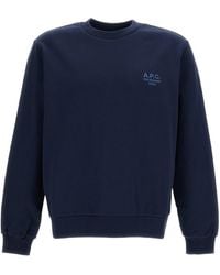 A.P.C. - Logo Embroidered Crewneck Sweatshirt - Lyst