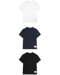 Jil Sander - Logo Patch Crewneck Pack Of Three T-Shirt - Lyst