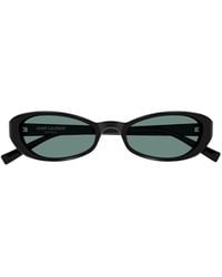 Saint Laurent - Eyewear Oval Frame Sunglasses - Lyst