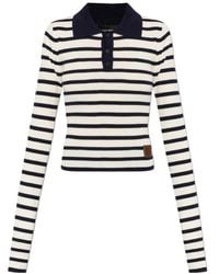 DSquared² - Logo Patch Striped Knitted Polo Top - Lyst