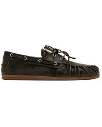 Alohas - Ruched Lace-Up Flat Shoes - Lyst