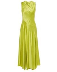ROKSANDA - Alma Gathered Silk Satin Midi Dress - Lyst