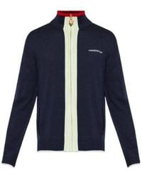 CASABLANCA - Logo-Embroidered Zip-Up Cardigan - Lyst
