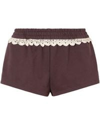 Magda Butrym - Lace-Trimmed Cotton-Jersey Shorts - Lyst