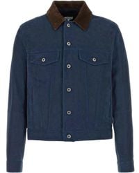 Loewe - Corduroy-Collar Suede Jacket - Lyst