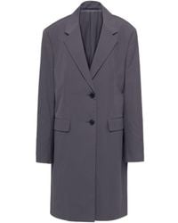 Prada - Triangle Logo Single Breasted Coat - Lyst
