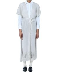 Max Mara - V-Neck Fringed Belted Cardigan - Lyst