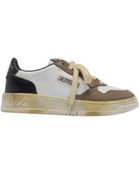 Autry - Medalist Low Super Vintage Bicolour Leather Trainers With Worn Effect - Lyst