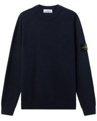 Stone Island - Logo Patch Crewneck Sweatshirt - Lyst