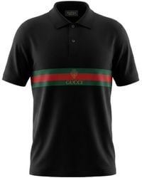 Gucci - Cotton Jersey Polo Shirt With Print - Lyst