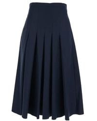 Max Mara - Midi Skirt With Flared Design And Pleats On The Fr - Lyst