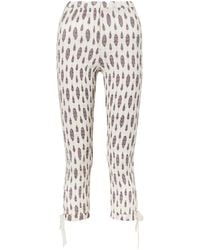 Isabel Marant - Smocked Floral-Print Cotton Capri Pants - Lyst