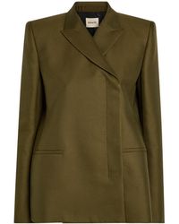 KHAITE - Double-Breasted Wool And Silk-Blend Blazer - Lyst