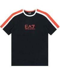 EA7 - Logo Printed T-Shirt With Round Neck - Lyst
