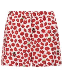 Versace - Floral-Printed Elasticated Waistband Shorts - Lyst