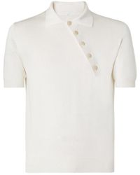 Fendi - Asymmetric Button Short Sleeved Polo Shirt - Lyst