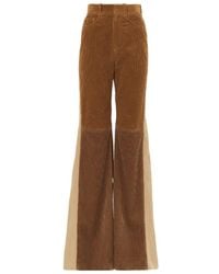 Chloé - Chloé Patchwork Flared Trousers - Lyst