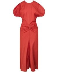 Victoria Beckham - Tailored Ruched Front Midi Dress - Lyst