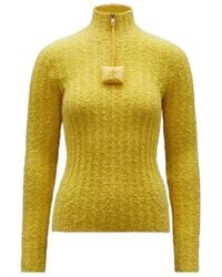 Moncler - X Jw Anderson Half-Zipped Knitted Jumper - Lyst