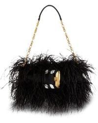 Balmain - Anthem Feather-Detail Shoulder Bag - Lyst
