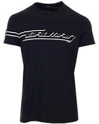 Balmain - Flocked Cotton T-Shirt With Logo Print - Lyst