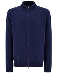 Canali - Zip-Up Stand-Collar Cardigan - Lyst