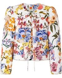 FARM Rio - Greek Garden Quilted Floral-Print Lyocell And Cotton-Blend Jacket - Lyst