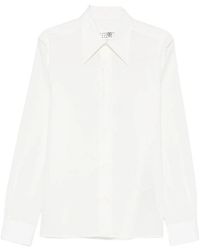 MM6 by Maison Margiela - Raw-Edge Layered-Detail Buttoned Shirt - Lyst