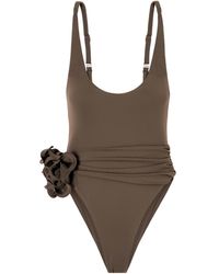 Magda Butrym - 05 Draped Floral One-Piece Swimsuit - Lyst