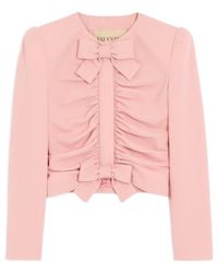 Valentino - Bow Detailed Cropped Jacket - Lyst