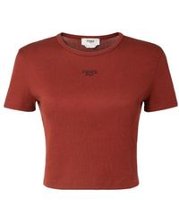 Fendi - Rust-Colored Cotton Sweater - Lyst