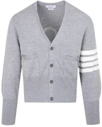Thom Browne - 4-Bar Stripe V-Neck Cardigan - Lyst