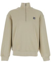 Maison Kitsuné - Maison Kitsuné Fox Head Half-Zip Sweatshirt - Lyst