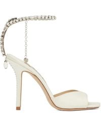 Jimmy Choo - Saeda 100Mm Crystal-Strap Sandals - Lyst