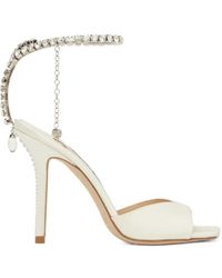 Jimmy Choo - Saeda 100Mm Crystal-Strap Sandals - Lyst