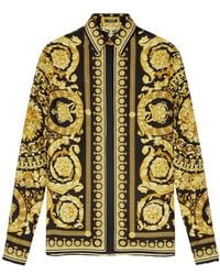 Versace - Baroque Pattern Long Sleeved Shirt - Lyst