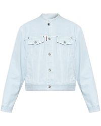 DSquared² - Frayed-Collar Denim Jacket - Lyst
