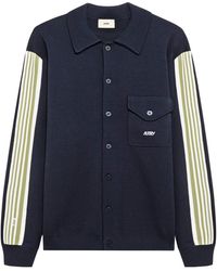 Autry - Striped Buttoned Knitted Jacket - Lyst