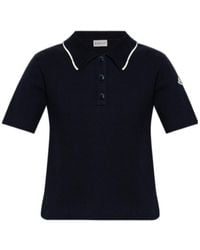 Moncler - Short-Sleeved Knitted Polo Shirt - Lyst