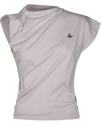 Vivienne Westwood - Draped Top With Orb Logo - Lyst