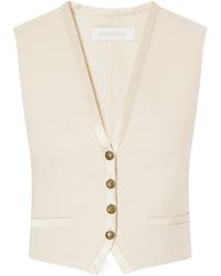 Zimmermann - Valiant Satin-Trimmed Wool-Blend Vest - Lyst