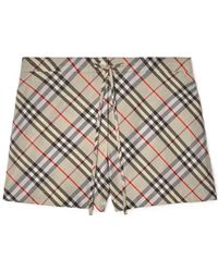 Burberry - Checked Drawstring Pyjama Shorts - Lyst