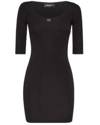 DSquared² - Logo-Plaque Short-Sleeved Dress - Lyst
