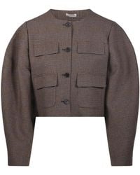 P.A.R.O.S.H. - P.A.R.O..H. Riley Checked Cropped Jacket - Lyst