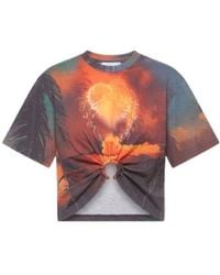 Rabanne - Rabanne Firework-Printed Crewneck T-Shirt - Lyst