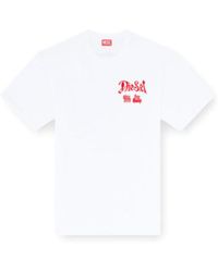 DIESEL - T-Boxt-Aa2 Flock Graphic T-Shirt - Lyst