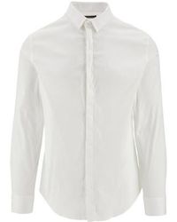 Emporio Armani - Long Sleeved Button Concealed Shirt - Lyst